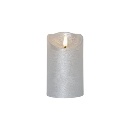 Flamme Rustic blockljus mellan silver