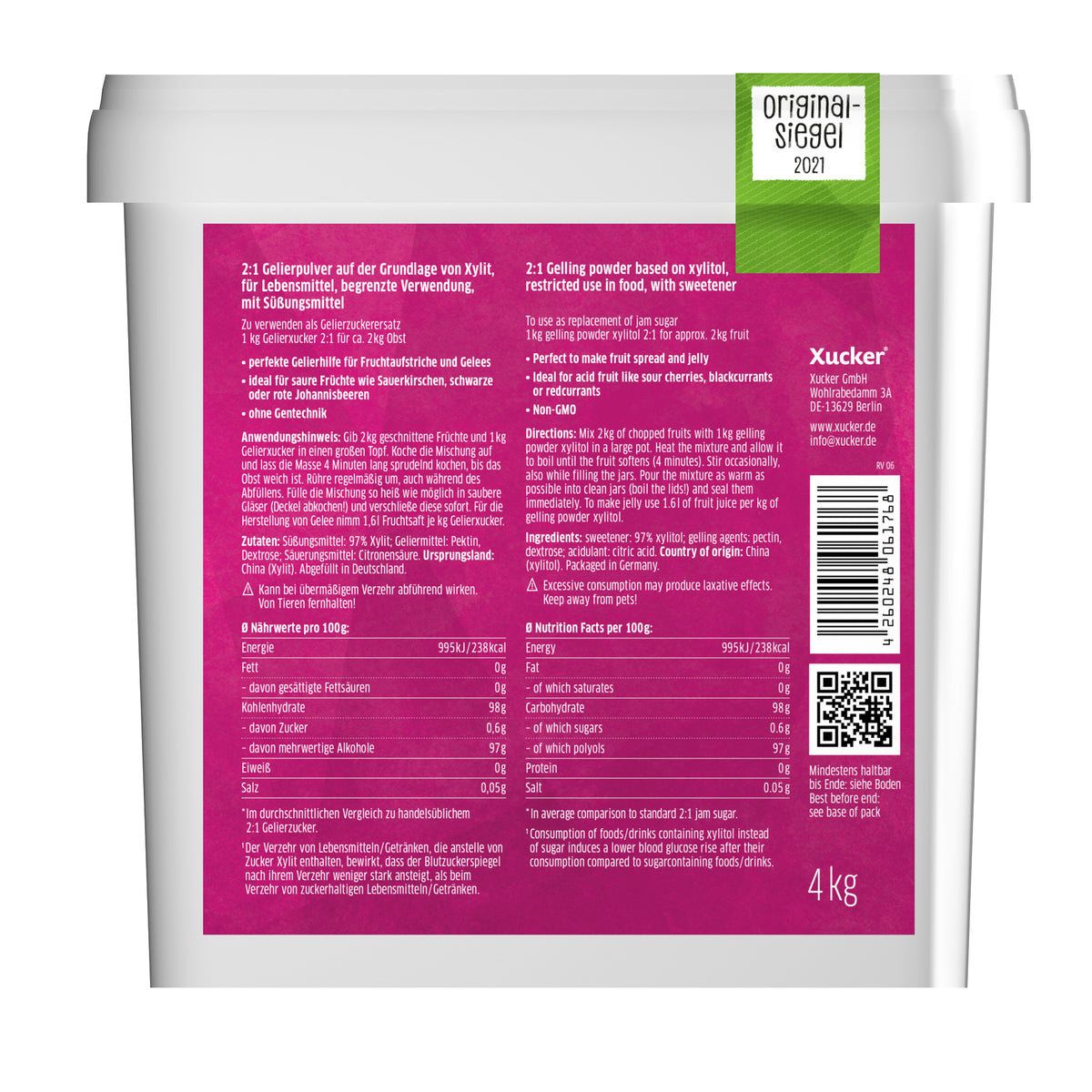 2:1 Gelier-Xucker aus Xylit (4000g)