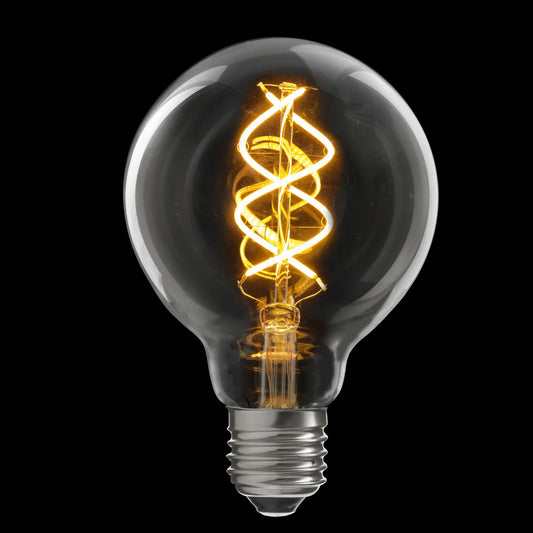 Glob LED E27 klar 80mm 300lm 2200K dimbar