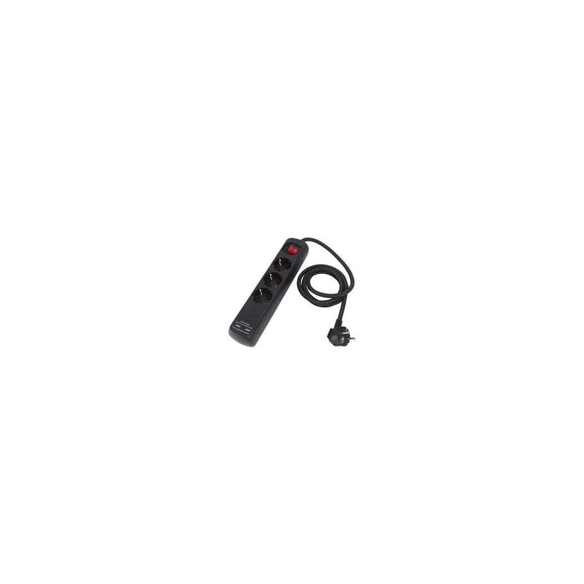 Grenuttag 3:a svart USB 1,4meter