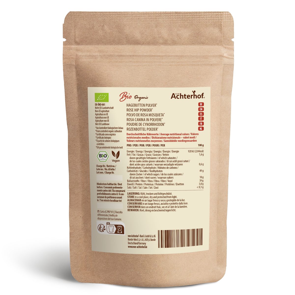 Hagebuttenpulver Bio (500g)