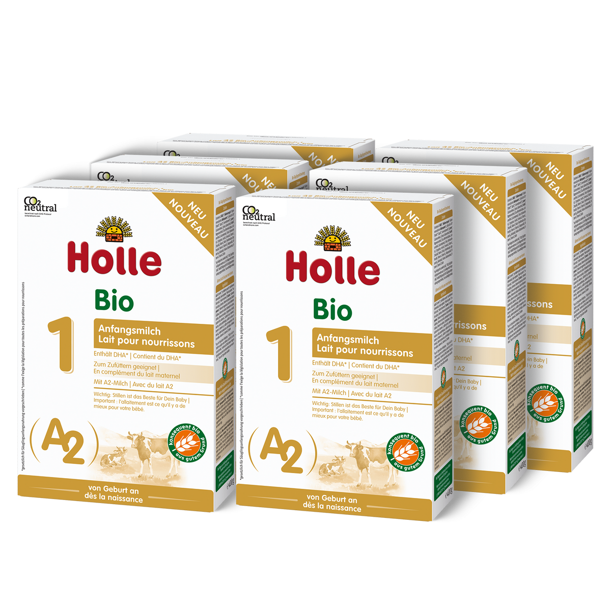 6er Pack A2 Bio-Anfangsmilch 1 von Geburt an (400g)