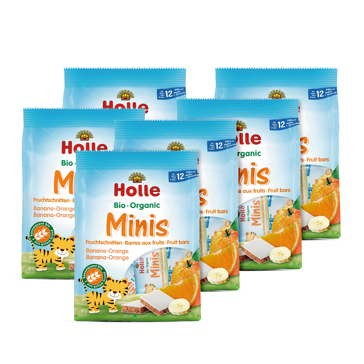 6er Pack Bio Minis Fruchtschnitten Banane Orange (8 Stück)