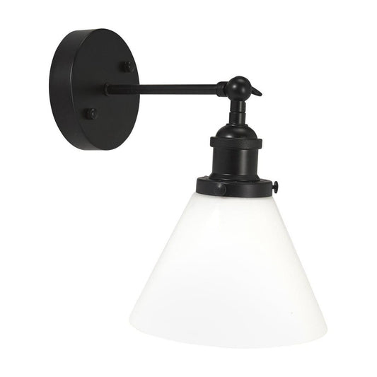 Lambda vägglampa svart/opalvit