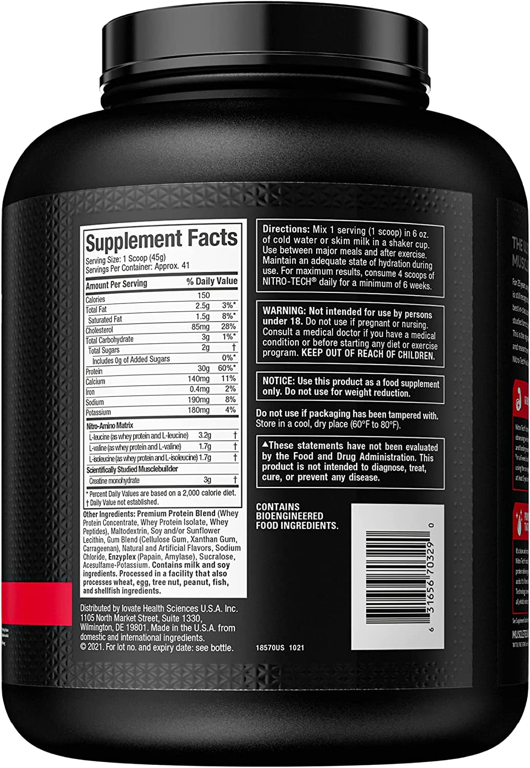 Nitro-Tech Performance Series (1800g) Vanilla Cream