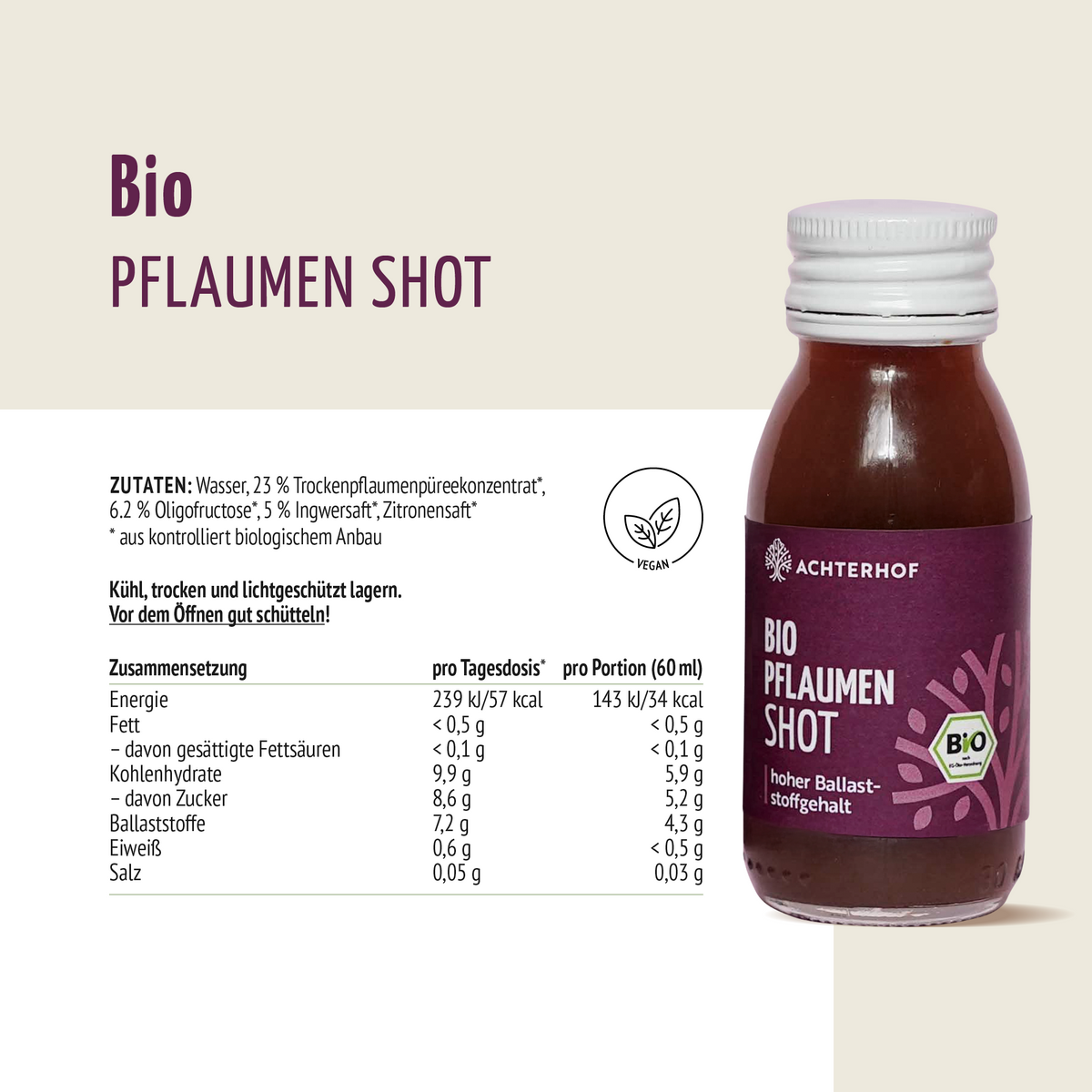 Bio Pflaumen Shot (7 x 60ml)