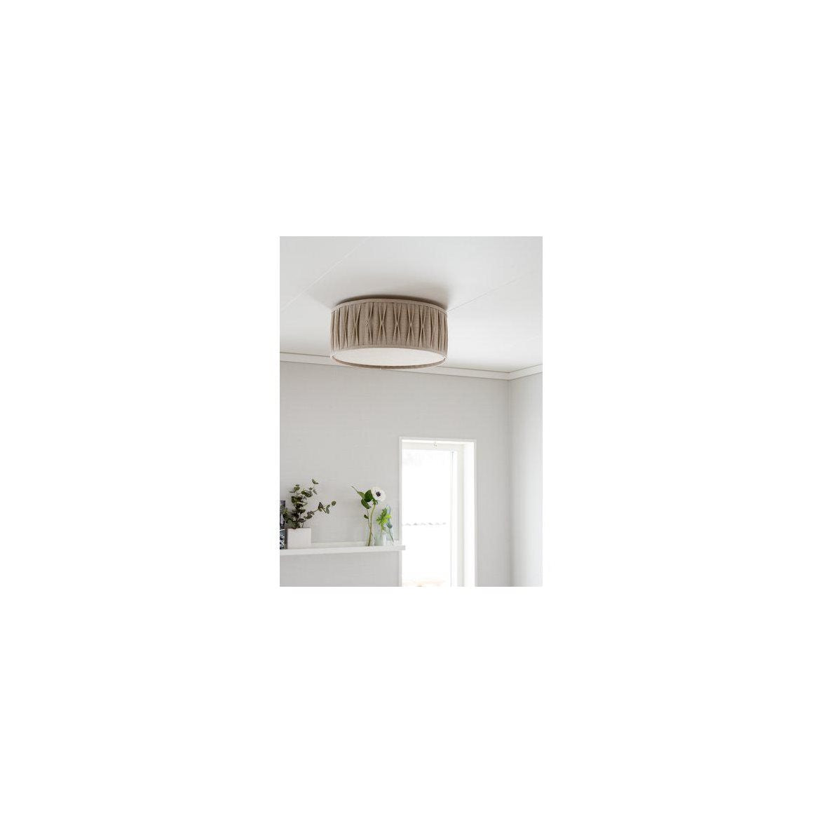 Plafond Plissé beige med stygn