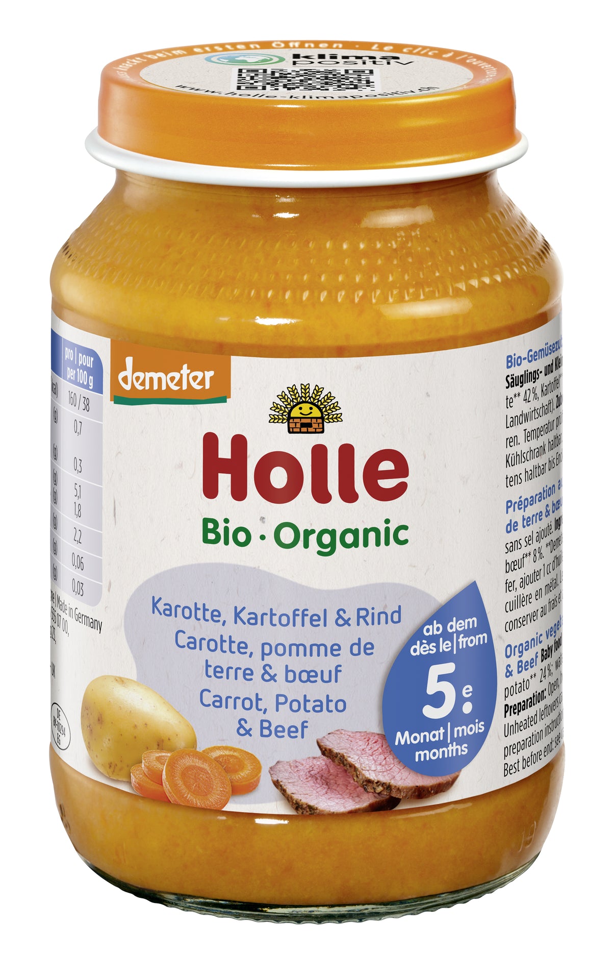 Karotten Kartoffeln & Rind - 190g - Demeter ab dem 5. Monat
