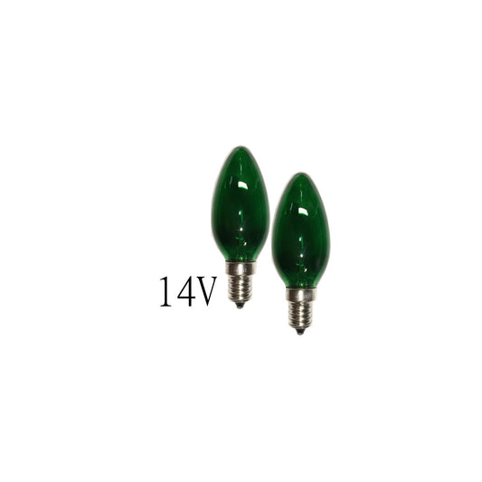 Reservlampa kronljus 14V 5W grön 2-p