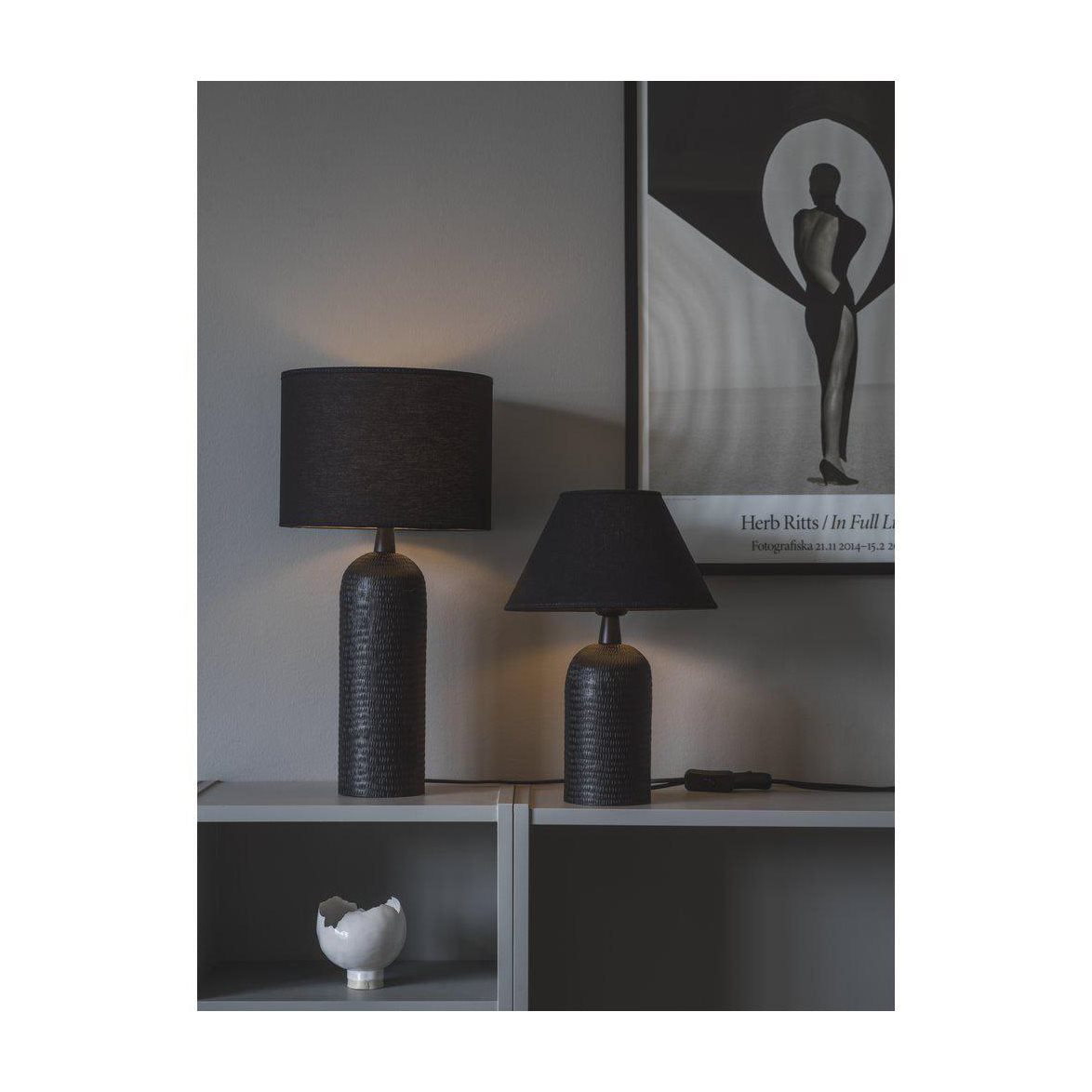 RILEY lampfot 28cm svart