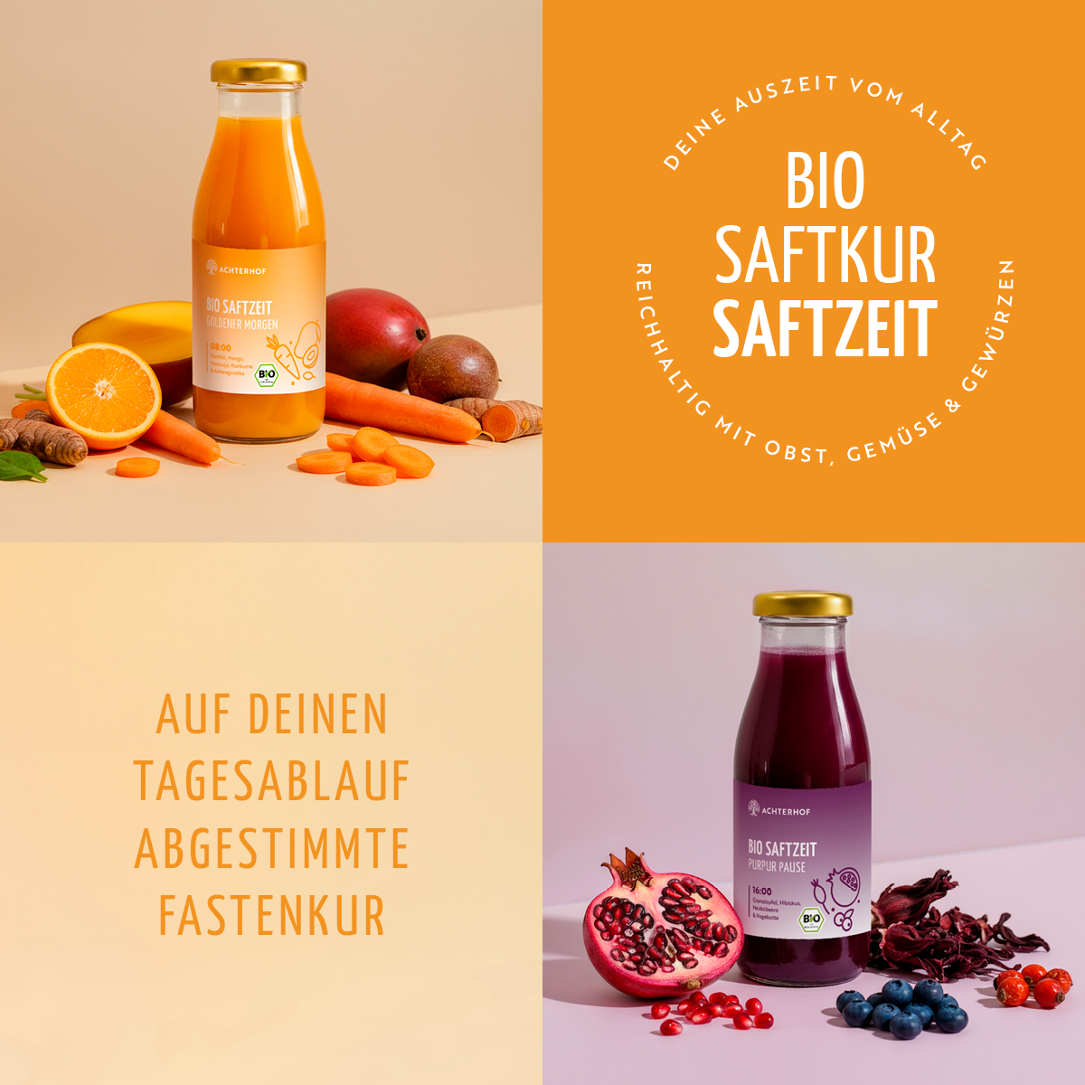 Saftzeit Bio Saftkur 1-7 Tage (6 Flaschen pro Tag)