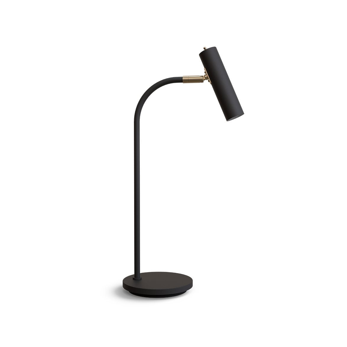Slender bordslampa svartstruktur/mässing