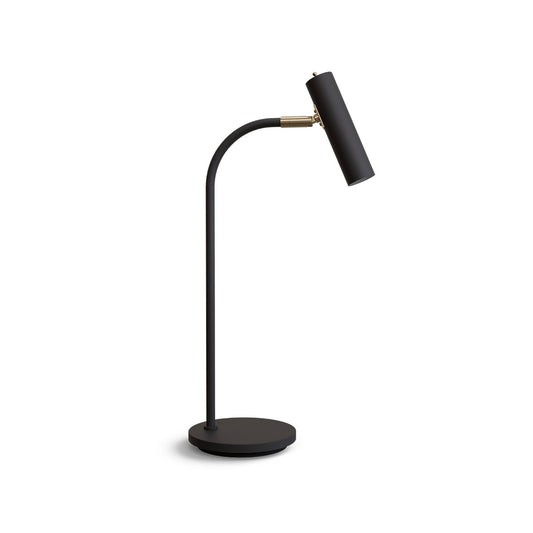 Slender bordslampa svartstruktur/mässing