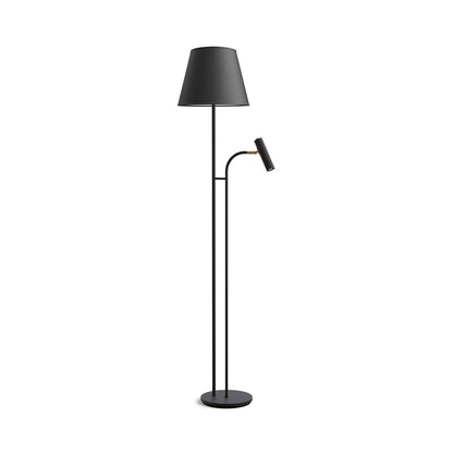 Slender golvlampa svartstruktur/mässing exl. skärm