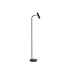 Slender golvlampa svartstruktur/mässing