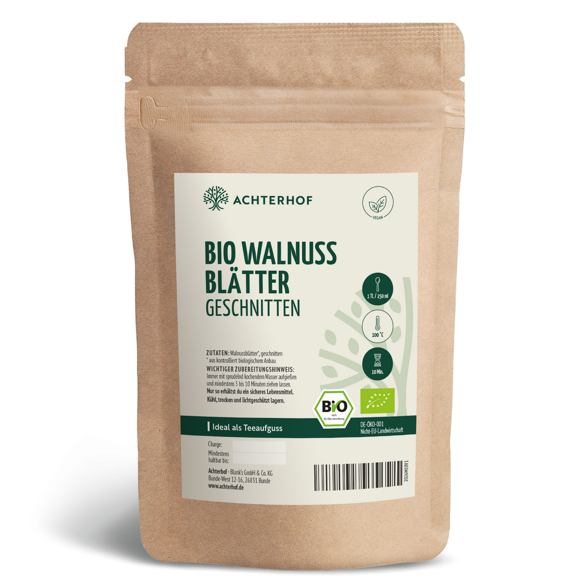 Walnussblätter geschnitten Bio (100g)